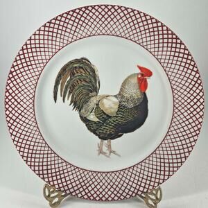Vintage Haldon Group Devonshire Rooster Rooster Hen Chicken 10.5” Dinner Plate